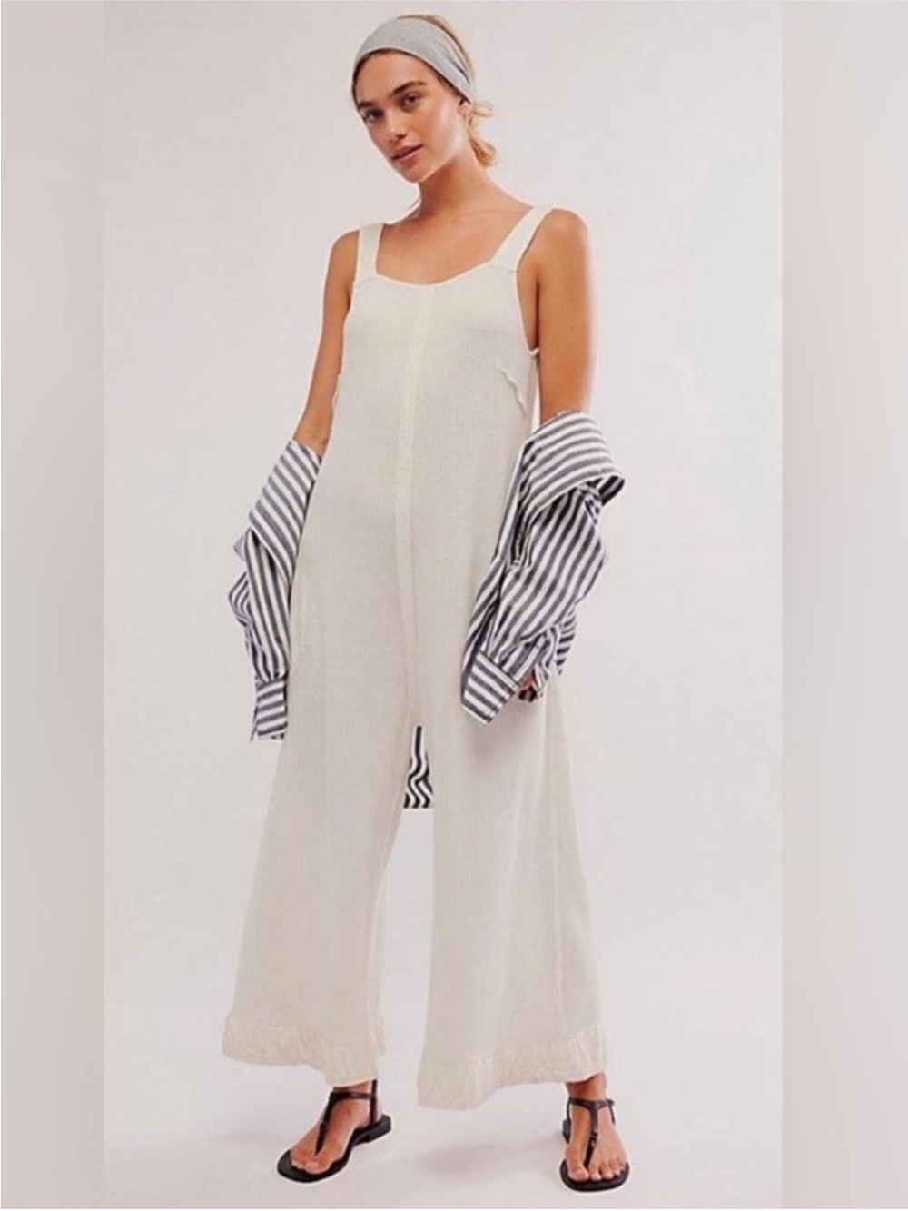 Free People Callie Wide-Leg Sleeveless Jumpsuit